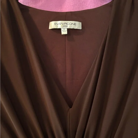Evan-Picone Brown Dress Size 12 - Picture 2 of 7